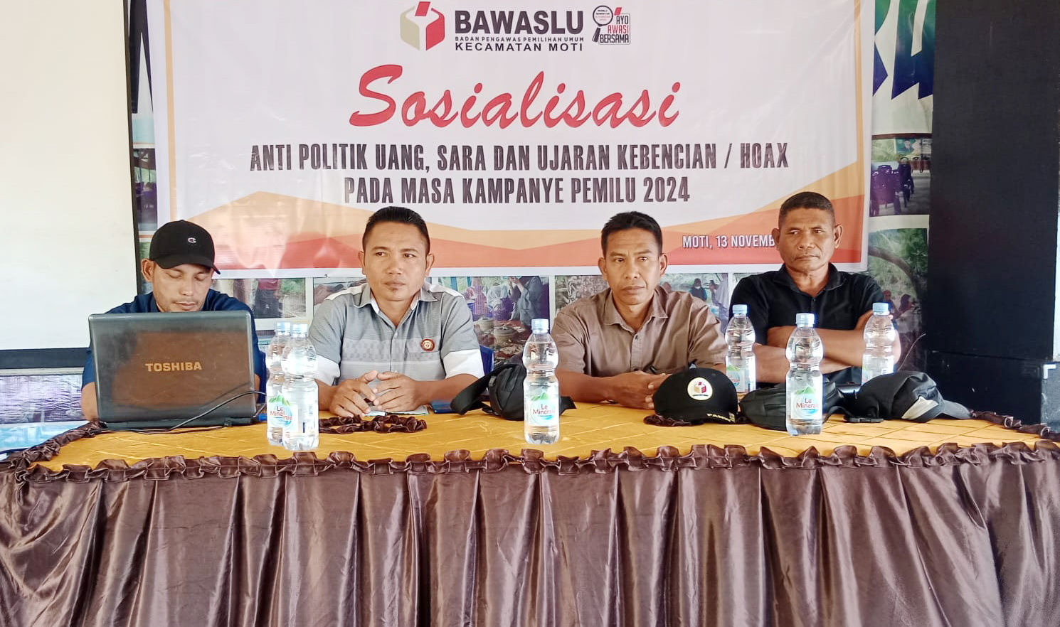 Cegah Gangguan Pemilu 2024, Panwascam Moti Gelar Sosialisasi Anti Politik Uang, Sara, dan Hoax