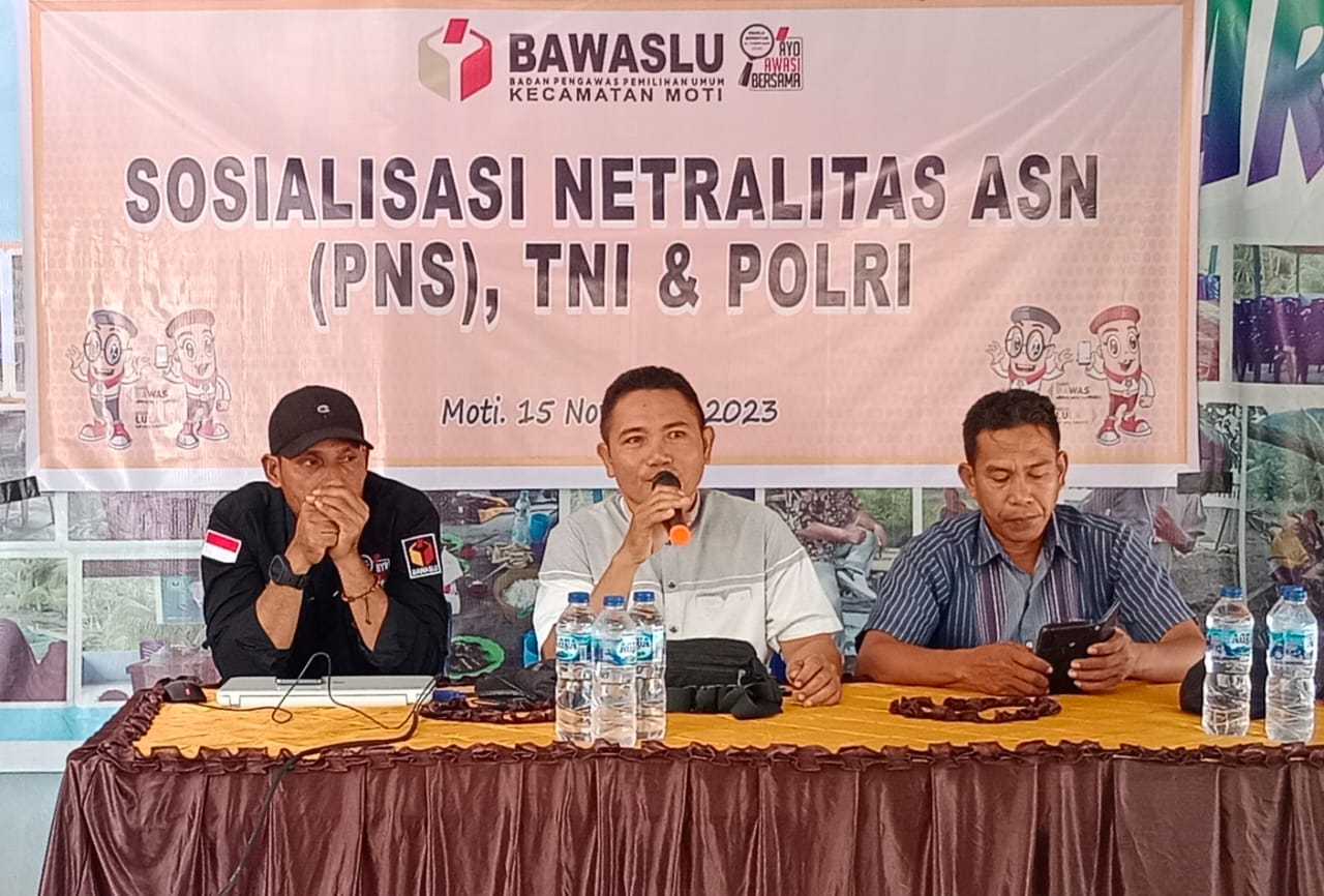 Panwascam Moti Gelar Sosialisasi Netralitas ASN, TNI, dan Polri