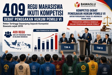 Ilustrasi Kompetisi Debat Penegakan Hukum Pemilu VI