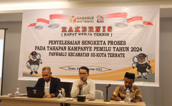 Bawaslu Kota Ternate Gelar Rakernis Penyelesaian Sengketa Proses Kampanye Pemilu 2024