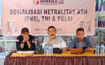 Panwascam Moti Gelar Sosialisasi Netralitas ASN, TNI, dan Polri